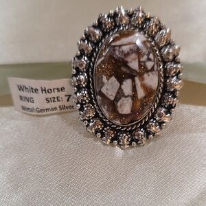 German Silver Mosaic Ring